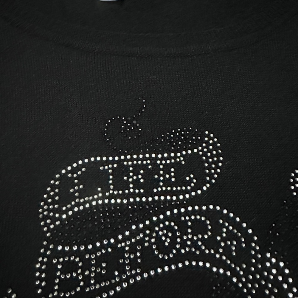 Ed Hardy Black Rhinestone Tattoo Tunic Sweater Women’s Size Small Y2K SK8 Fitted - Picture 15 of 16